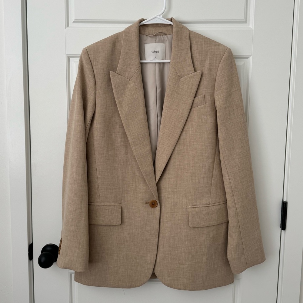 Aritzia Wilfred Flores Blazer in Heather Oat Beige
